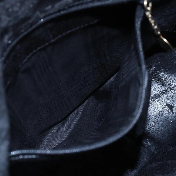 GUCCI Bamboo Shoulder Bag Leather 2way Black Gold - Picture 14 of 16